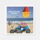 Paper Napkins, Happy Birthday African Boy Beach Serviette (Vorderseite)