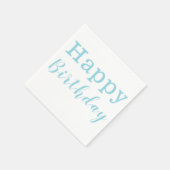 Paper Napkins, Happy Birthday Baby Blue Serviette (Ecke)