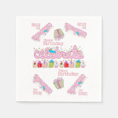 Paper Napkins, Happy Birthday Celebrate Pink Serviette (Vorderseite)