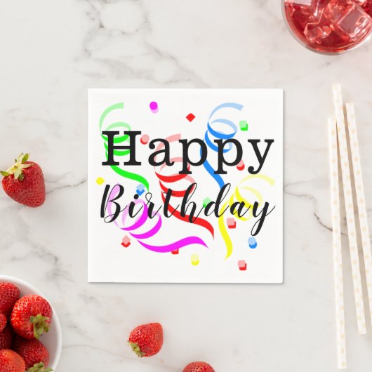 Paper Napkins, Happy Birthday Confetti Serviette (Beispiel)