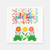 Paper Napkins, Happy Birthday Confetti Turtles Serviette (Vorderseite)