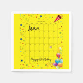 Paper Napkins, Happy Birthday Dezember 2022 Gelb Serviette (Vorderseite)