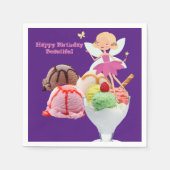 Paper Napkins, Happy Birthday Ice Cream Fairy Serviette (Vorderseite)
