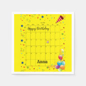 Paper Napkins, Happy Birthday Juli 2022 Gelb Serviette (Vorderseite)
