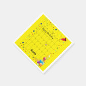 Paper Napkins, Happy Birthday Juli 2022 Gelb Serviette (Ecke)