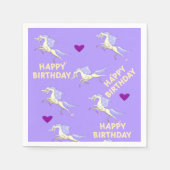 Paper Napkins, Happy Birthday Lila Unicorn Serviette (Vorderseite)