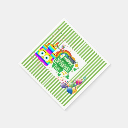 Paper Napkins, Happy Birthday St. Patrick's Day Serviette (Ecke)