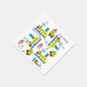 Paper Napkins, Happy Birthday Trucks Bus Serviette (Ecke)