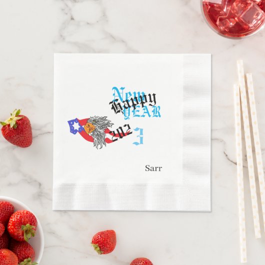 Paper Napkins: Happy New Years 2023 Serviette (Beispiel)