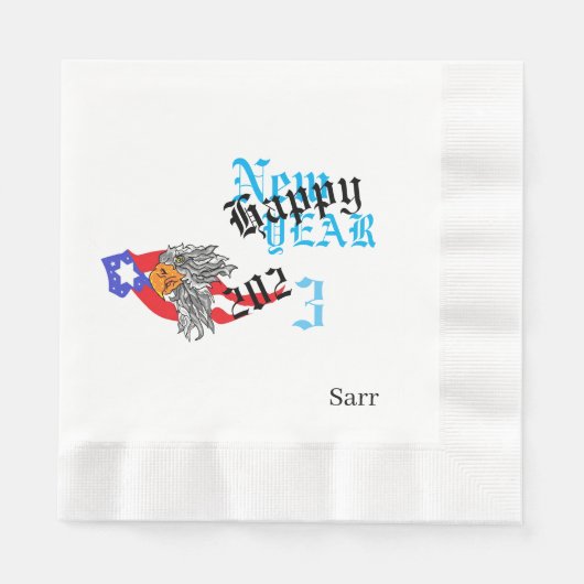 Paper Napkins: Happy New Years 2023 Serviette (Vorderseite)