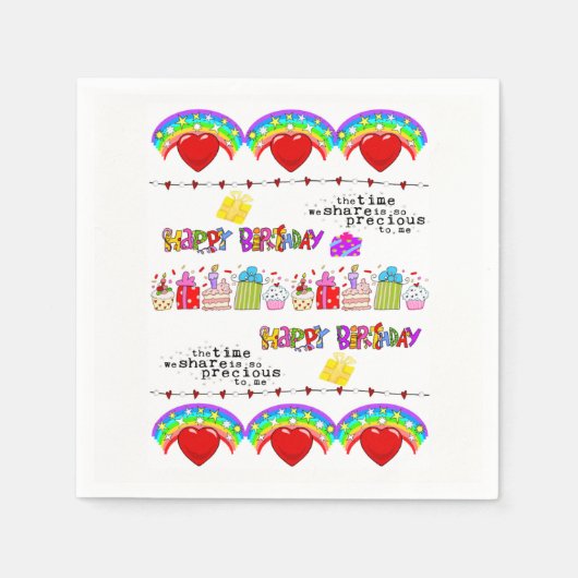 Paper Napkins Happy Valentine's Day Happy Birthday Serviette (Vorderseite)