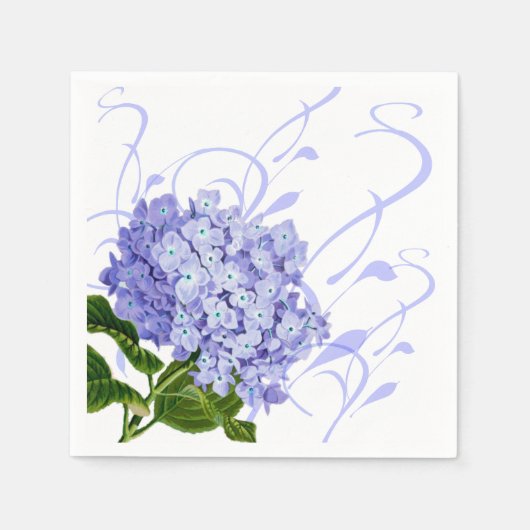 Paper Napkins-Hydrangea Paper Dinner Napkins Serviette (Vorderseite)