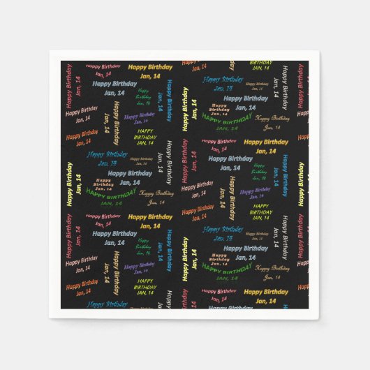 Paper Napkins Januar, 14 Geburtstag Serviette (Vorderseite)