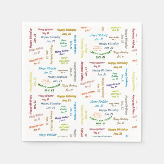 Paper Napkins Januar, 21 Geburtstag Serviette (Vorderseite)