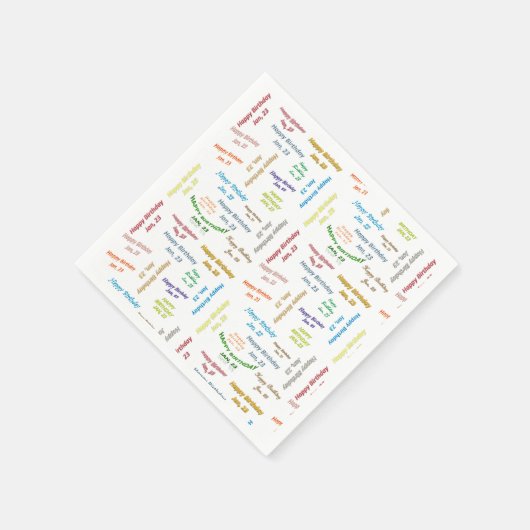 Paper Napkins Januar, 23 Geburtstag Serviette (Ecke)