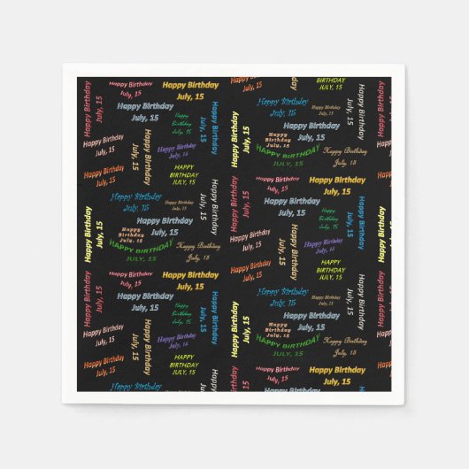 Paper Napkins Juli, 15 Geburtstag Serviette (Vorderseite)