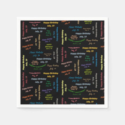 Paper Napkins Juli, 19 Geburtstag Serviette (Vorderseite)