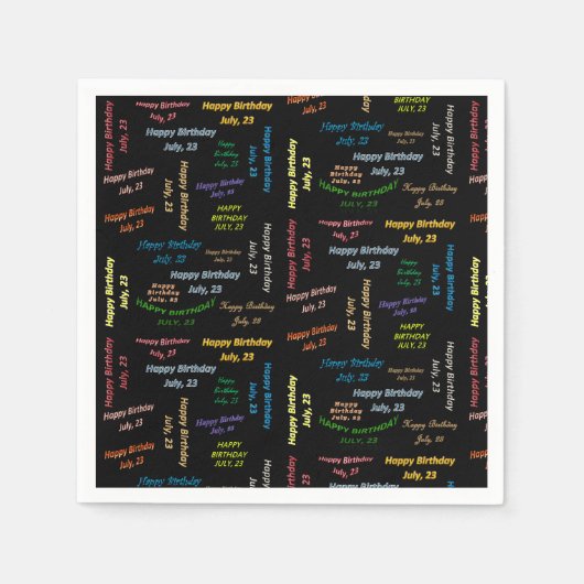 Paper Napkins Juli, 23 Geburtstag Serviette (Vorderseite)