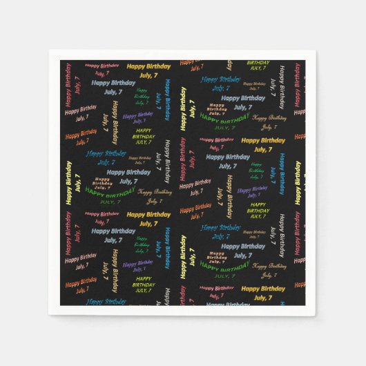 Paper Napkins Juli, 7. Geburtstag Serviette (Vorderseite)