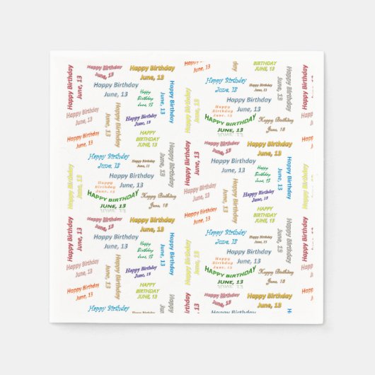 Paper Napkins Juni, 13 Geburtstag Serviette (Vorderseite)