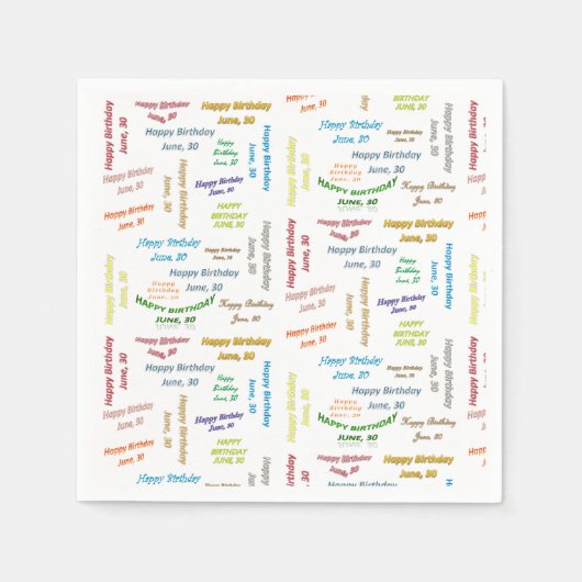 Paper Napkins Juni, 30 Geburtstag Serviette (Vorderseite)