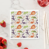 Paper Napkins - Kids Liebe Dinosaurier's Serviette (Beispiel)