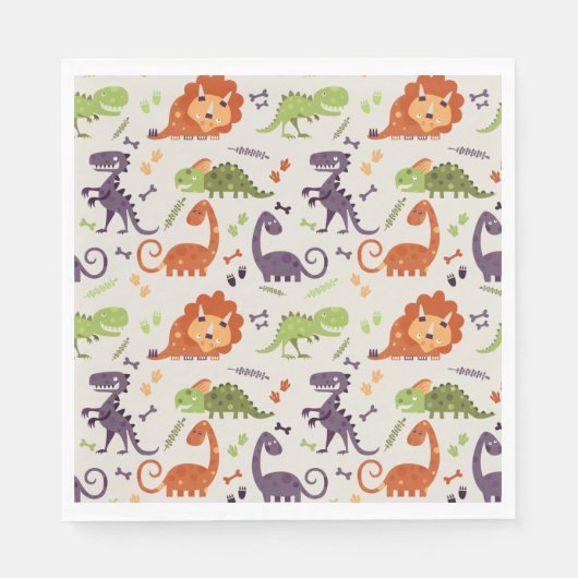 Paper Napkins - Kids Liebe Dinosaurier's Serviette (Vorderseite)