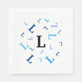 Paper Napkins (lg) - Jumbled Blue Letters Serviette