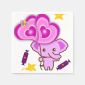 Paper Napkins, Lila Elefant Napkins Serviette (Vorderseite)