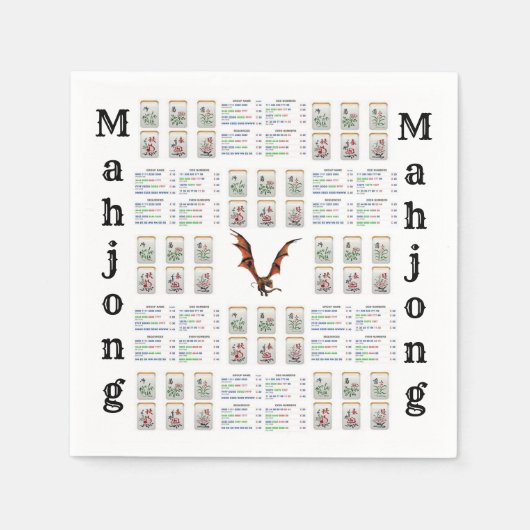 Paper Napkins, Mahjong Dragon Serviette (Vorderseite)