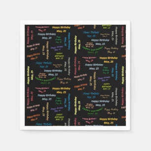 Paper Napkins Mai, 25 Geburtstag Serviette