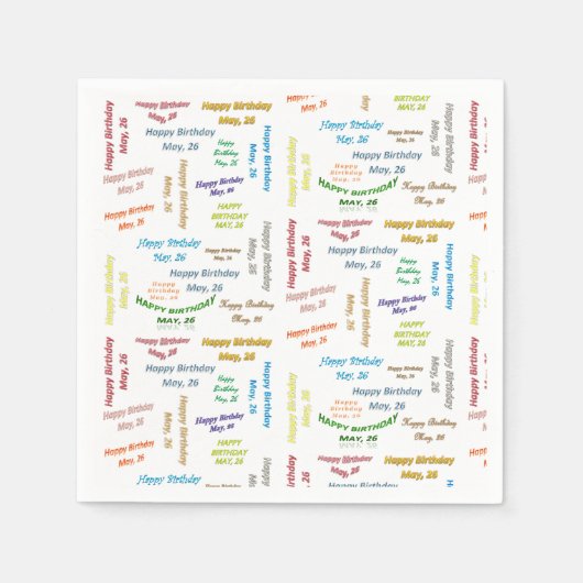 Paper Napkins Mai, 26 Geburtstag Serviette (Vorderseite)