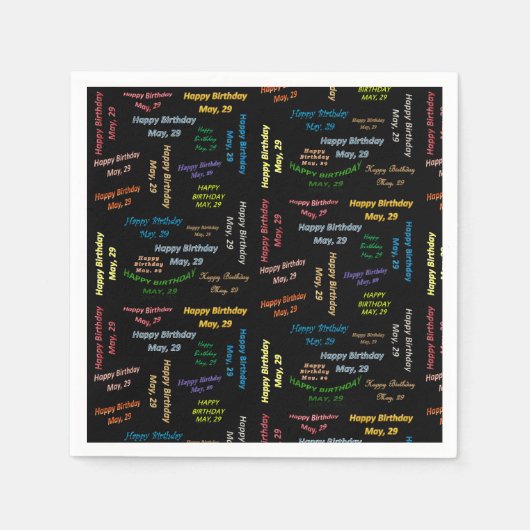 Paper Napkins Mai, 29 Geburtstag Serviette (Vorderseite)