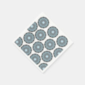 Paper Napkins, Mandala Floral Blue Serviette (Ecke)