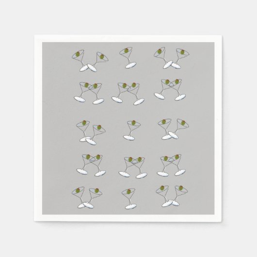 Paper Napkins, Martini Glasses Serviette (Vorderseite)
