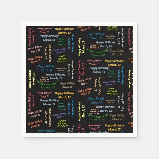 Paper Napkins März, 12 Geburtstag Serviette (Vorderseite)