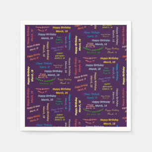 Paper Napkins März, 18 Geburtstag Serviette