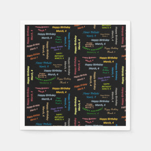 Paper Napkins März, 4 Geburtstag Serviette
