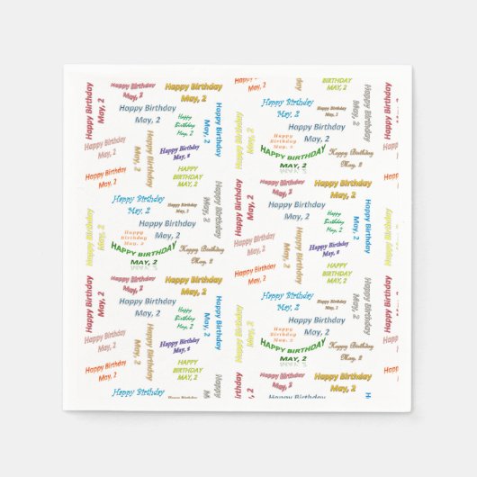 Paper Napkins May, 2. Geburtstag Serviette (Vorderseite)