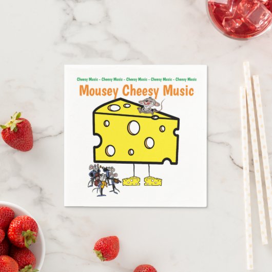 Paper Napkins, Mousey Cheesy Music Serviette (Beispiel)