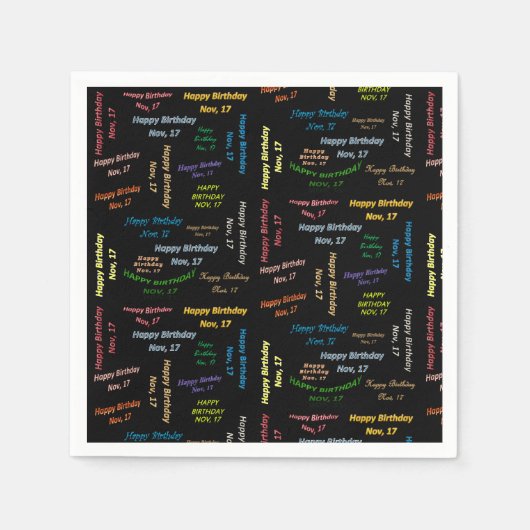 Paper Napkins November, 17 Geburtstag Serviette (Vorderseite)