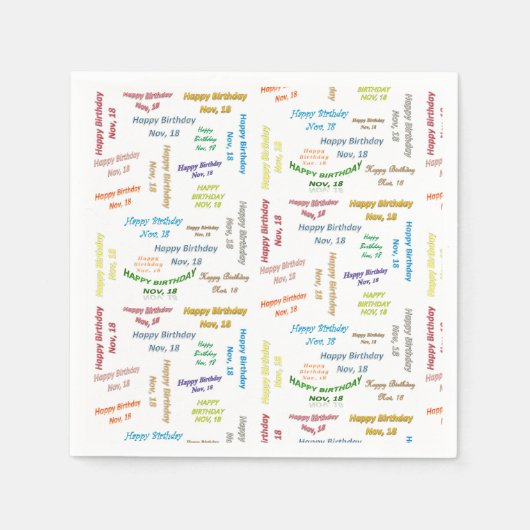 Paper Napkins November, 18 Geburtstag Serviette (Vorderseite)