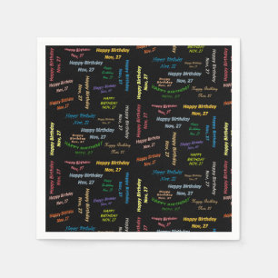 Paper Napkins November, 27 Geburtstag Serviette