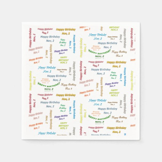Paper Napkins November, 2. Geburtstag Serviette (Vorderseite)