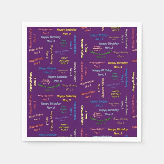 Paper Napkins November, 3. Geburtstag Serviette (Vorderseite)