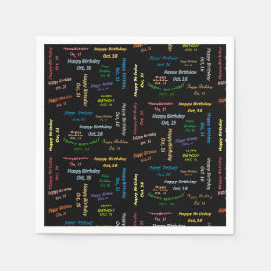 Paper Napkins Oktober, 16 Geburtstag Serviette