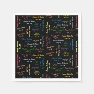 Paper Napkins Oktober, 18 Geburtstag Serviette