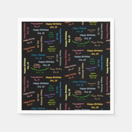Paper Napkins Oktober, 23 Geburtstag Serviette (Vorderseite)