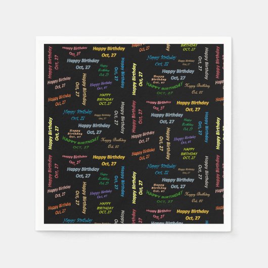 Paper Napkins Oktober, 27 Geburtstag Serviette (Vorderseite)