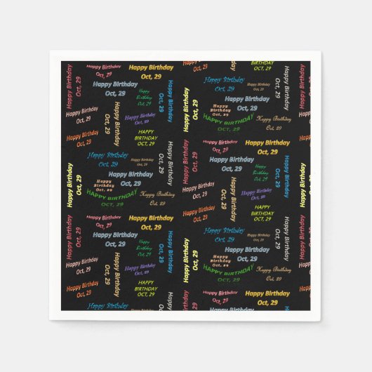 Paper Napkins Oktober, 29 Geburtstag Serviette (Vorderseite)
